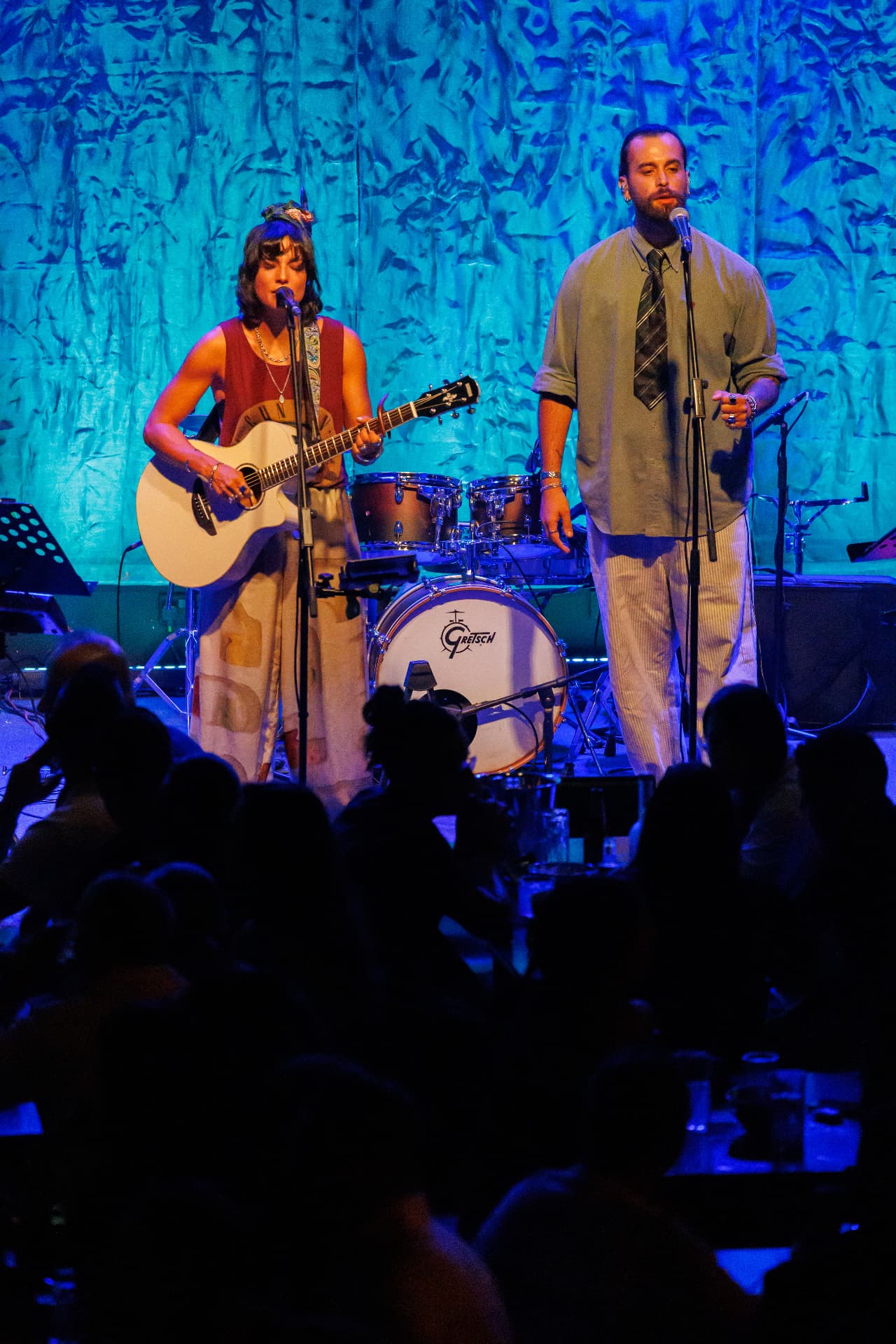 Magda Varoucha and Christos Adamopoulos on stage